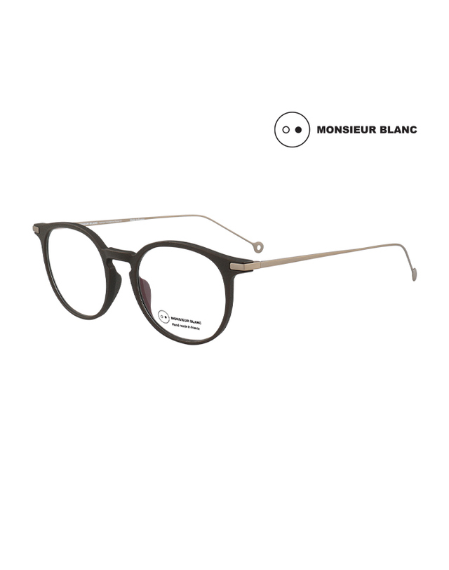 무슈 블랑 (최초가 580,000원) 무슈 블랑 안경테 MS-LEO 694 라운드 아세테이트 남자 여자 안경 착용컷