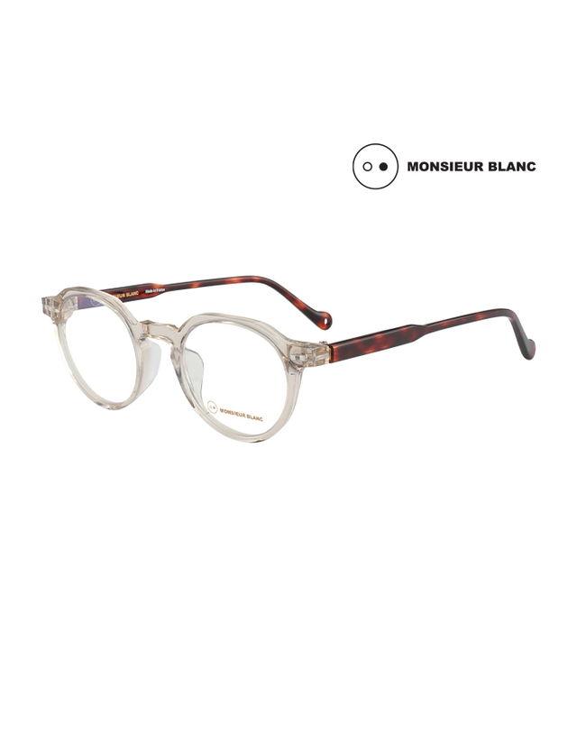 무슈 블랑 (최초가 580,000원) 무슈 블랑 안경테 MS-MAXIME 769 라운드 아세테이트 남자 여자 안경 착용컷
