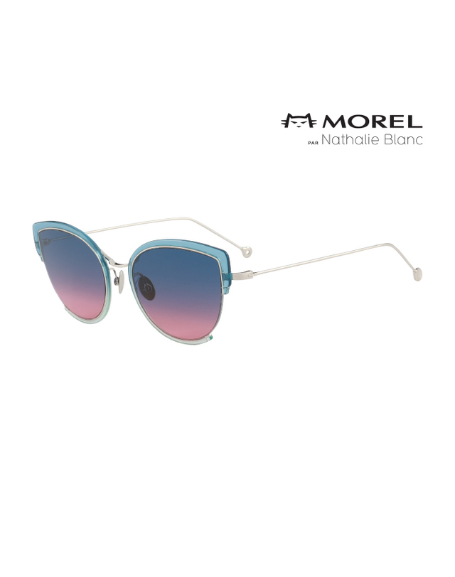모렐 나탈리 블랑 (최초가 580,000원) 모렐 나탈리 블랑 선글라스 MR-90001C BG02S 캣츠아이 메탈 여자 착용컷