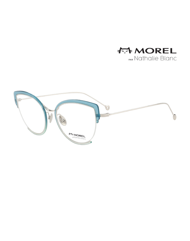 모렐 나탈리 블랑 (최초가 580,000원) 모렐 나탈리 블랑 안경테 MR-90001C BG02 캣츠아이 메탈 여자 안경 착용컷