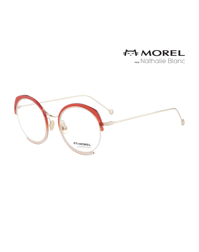 모렐 나탈리 블랑 (최초가 580,000원) 모렐 나탈리 블랑 안경테 MR-90002C OD01 라운드 메탈 여자 안경 착용컷