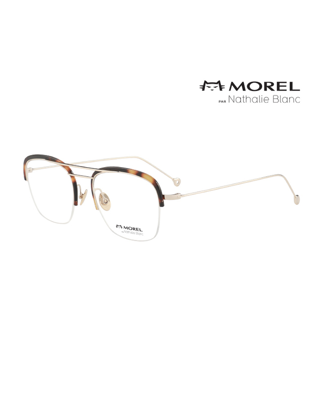 모렐 나탈리 블랑 (최초가 580,000원) 모렐 나탈리 블랑 안경테 MR-90004C TD02 스퀘어 메탈 남자 여자 안경 착용컷