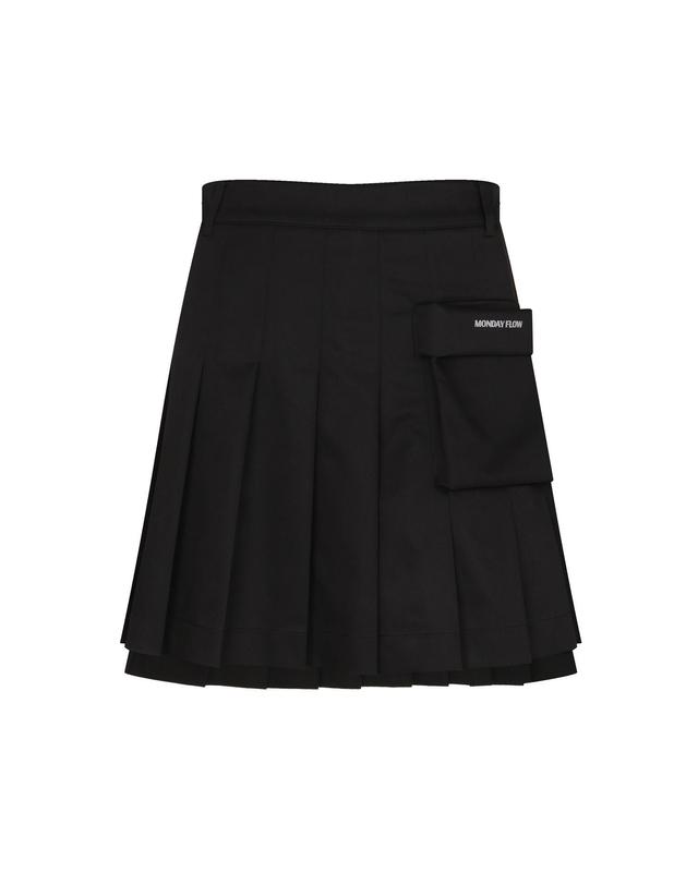 먼데이플로우 윙크 플리츠 스커트_블랙 착용컷