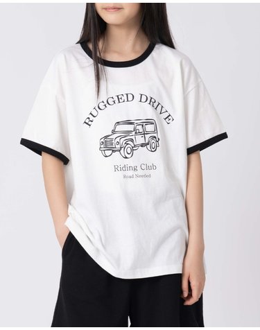 [리틀비티]루즈핏 링거 프린트 티 : JEEP