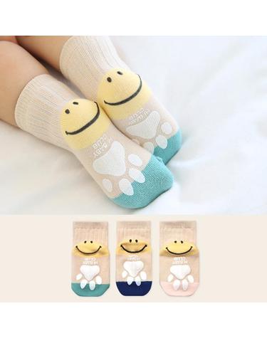 [보리보리] 스마일골지 양말 3color /유아/유아양말/신생아양말/아기양말/출산선물/돌선물/아기선물