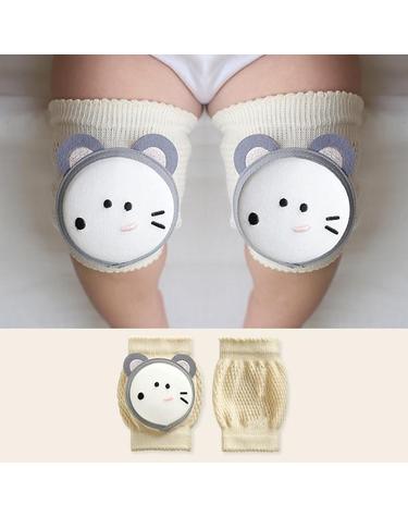 [보리보리] 쥐돌이 오가닉 자수 캐릭터 무릎보호대 성장판보호대 EVA쿠션 3중패드
