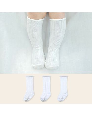 [보리보리] 프리미엄 밤부 패턴 돌돌이니삭스 / 유아니삭스/ 아기니삭스 / 아기양말 / 신생아양말 / 돌아기양말 / 아기반타이즈 / 문센룩 / 나들이룩
