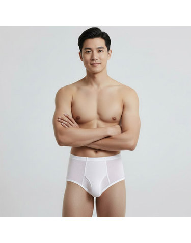 [보리보리] 남성 순면 백색 삼각팬티 3매 인밴드 브리프 화이트 면100