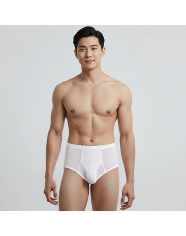 [보리보리] 남성 순면 백색 삼각팬티 1매 인밴드 브리프 화이트 면100