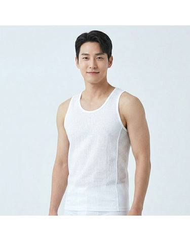 [보리보리]  국내산 남성 쿨 새모시 메쉬런닝 1매입 순면100 민소매런닝 여름 메리야스