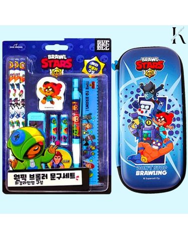 [보리보리] 브롤스타즈 문구세트 원픽 브롤러 필통 연필 깎이 샤프 샤프심 자 지우개