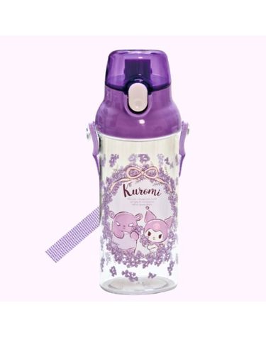 [보리보리] 산리오 쿠로미 플라워리스 원터치 클리어 보틀 480ML 스케이터 물병 물통 일본산