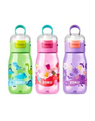 [보리보리] 조쿠 플립 원터치 스포츠 보틀 475ml 핑크팝 퍼플플라워 그린다이노