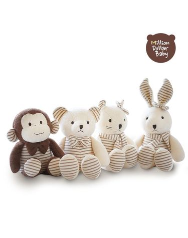 [보리보리] 오가닉 애착인형 M 원숭이,곰,고양이,토끼
