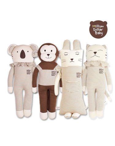 [보리보리] 오가닉 애착 동물인형 쿨쿨 원숭이,코알라,고양이,토끼