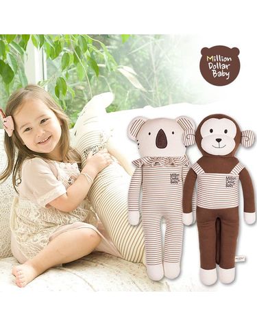 [보리보리] 오가닉 애착 동물인형 쿨쿨 - 2종세트 원숭이,코알라,고양이,토끼