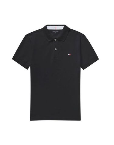 [보리보리] 타미힐피거 TH 1985 에센셜 코튼 레귤러 공용 반팔티 폴로티 카라티 블랙 MW0MW17770-BDS