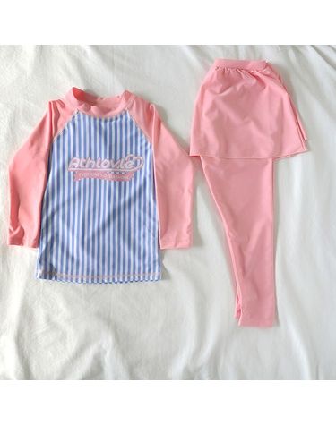 [보리보리] 치마레깅스 아동 여아 래쉬가드 긴팔 긴바지 수영복 kd2001