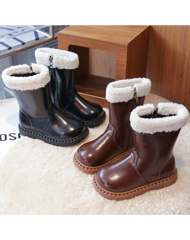 [보리보리]  아동 뽀글이 미들 부츠 여아 방한 신발 kd782