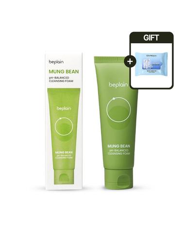 비플레인 녹두 약산성 클렌징폼 80ml + 클렌징티슈
