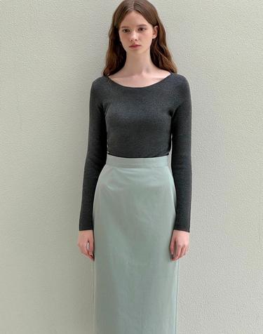 Re  leather blue skirt