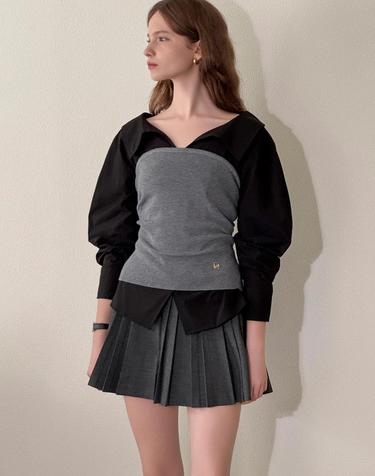 Bustier layerd knit Top