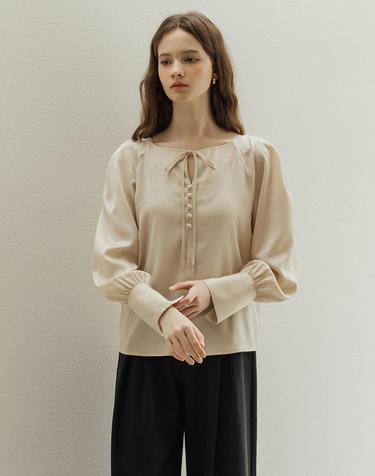 Jacquard satin blouse
