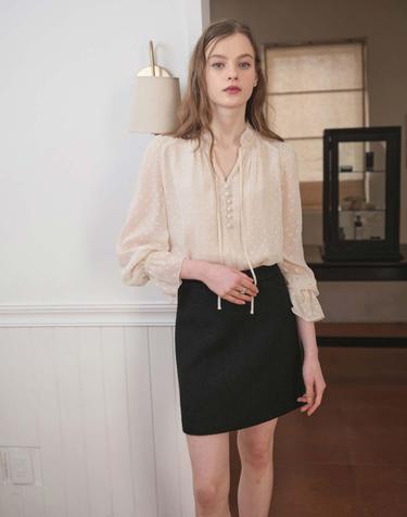 Ivory Metal Dot Blouse