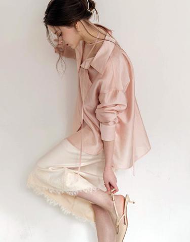 Lautre Lace Satin flare skirt