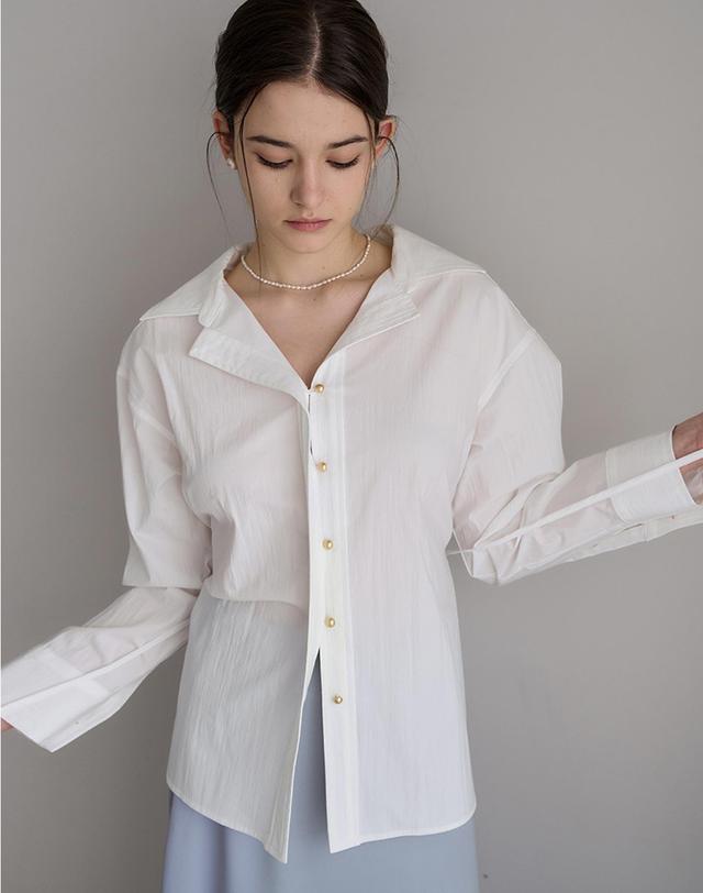 로트르드민 Lautre Or ribbon White shirts 착용컷