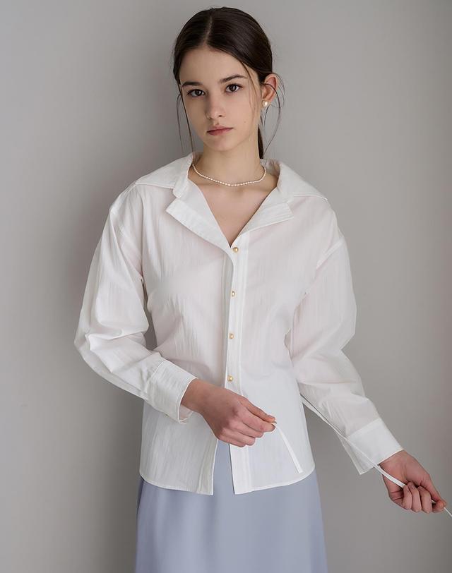 로트르드민 Lautre Or ribbon White shirts 착용컷
