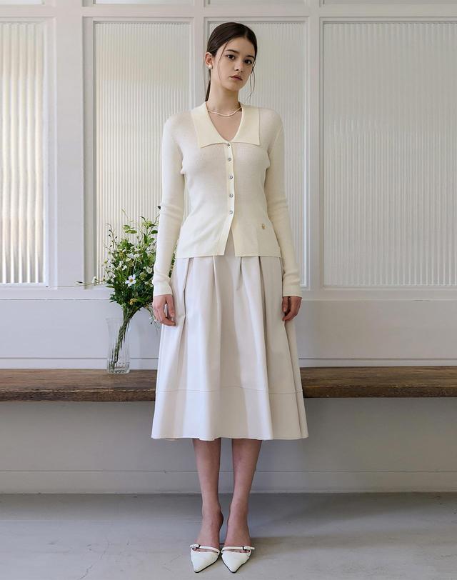 로트르드민 Lautre de min Anna Ivory Flare skirt 착용컷