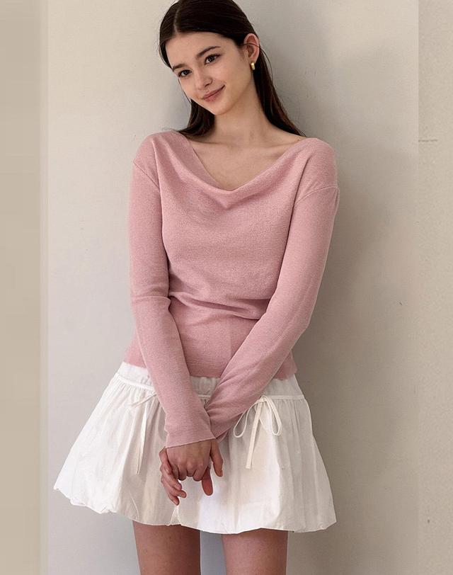 로트르드민 Lautre Elin Ribbon cowl knit 착용컷