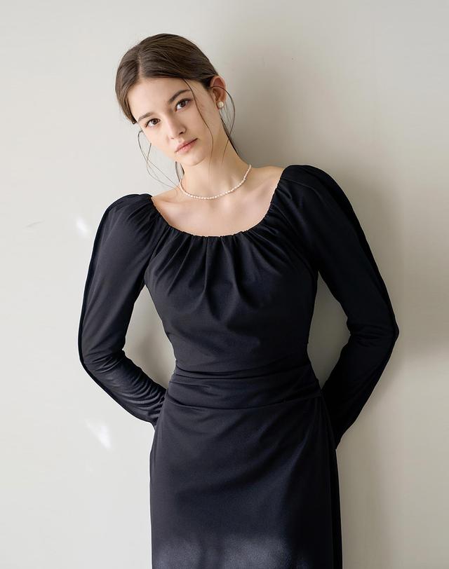 로트르드민 Lautre Miu Puff Black Dress 착용컷