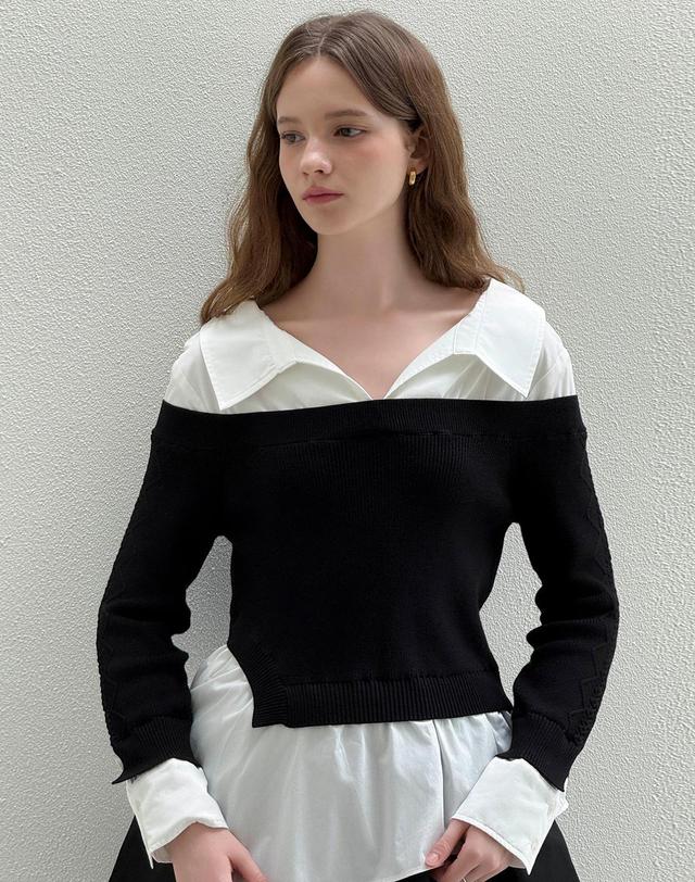 로트르드민 Layered shirts knit 착용컷