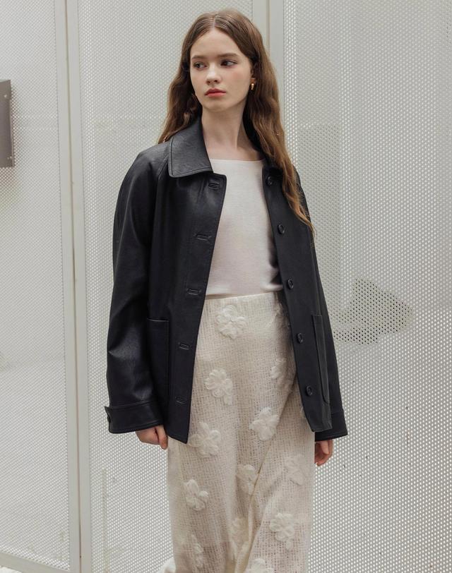 로트르드민 Daze belted leather Black jacket 착용컷