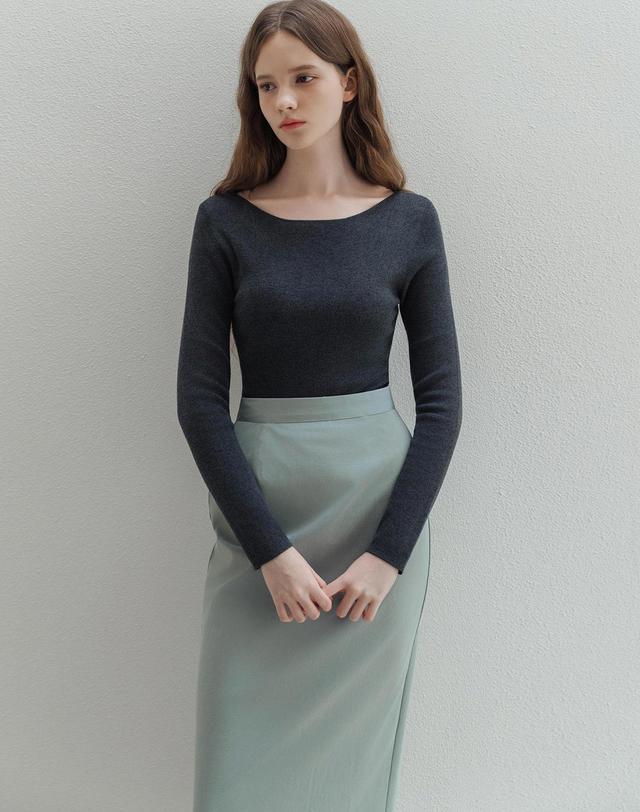 로트르드민 Re leather blue skirt 착용컷