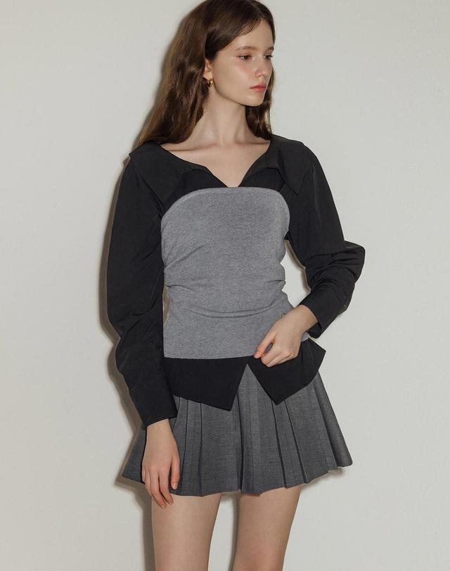 로트르드민 Bustier layerd knit Top 착용컷
