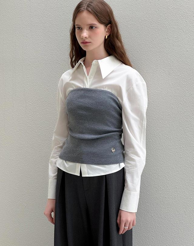 로트르드민 Bustier layerd knit Top 착용컷