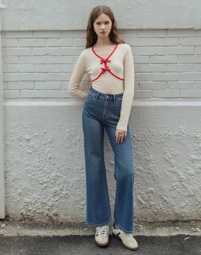 로트르드민 Lautre straight Blue denim 착용컷