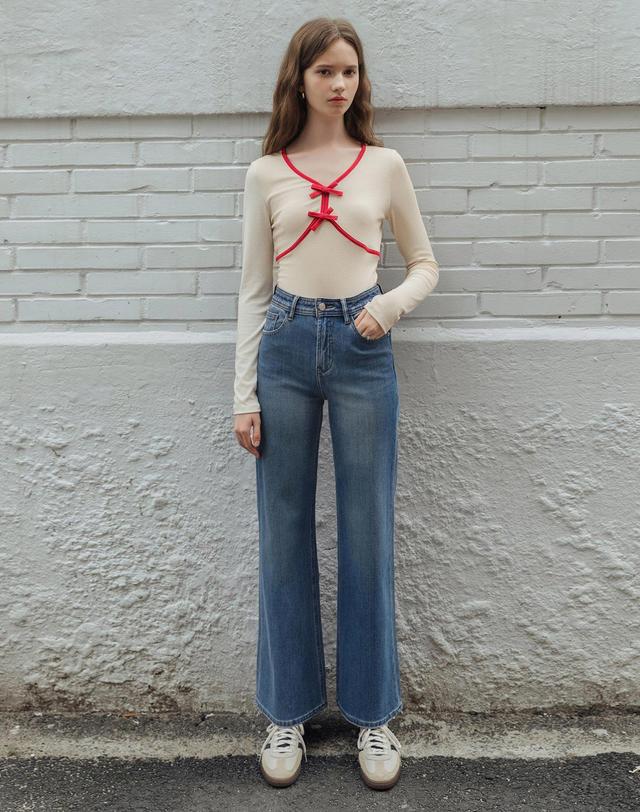 로트르드민 Lautre straight Blue denim 착용컷