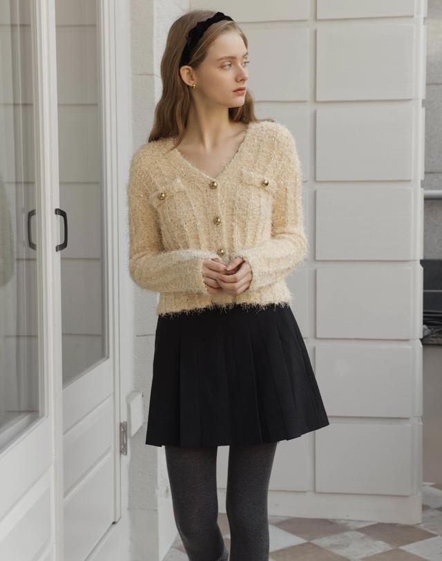 로트르드민 Jade Metal Butter Knit Jacket 착용컷