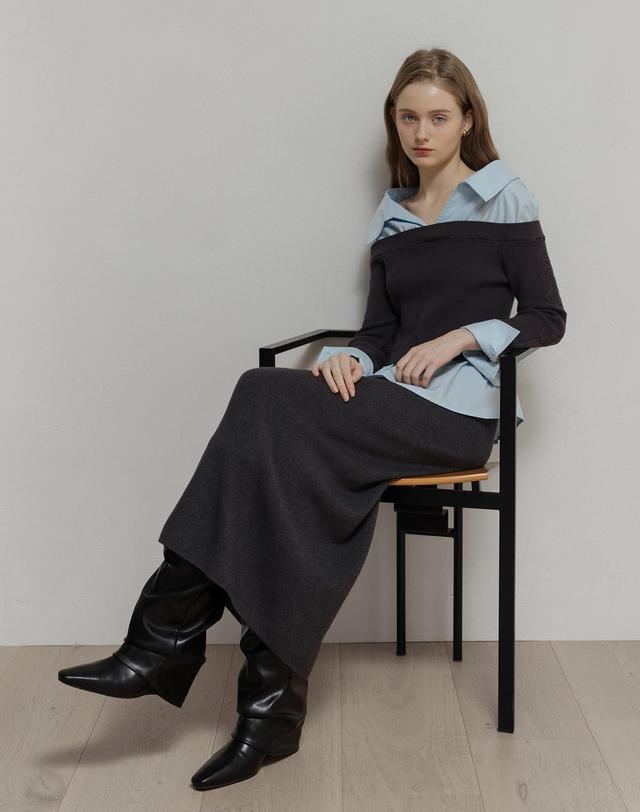 로트르드민 Lautre Long Knit Skirt 착용컷