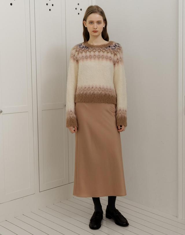 로트르드민 Lautre Powder Satin flare skirt 착용컷