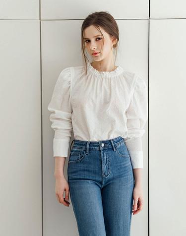 Note Puff White Blouse