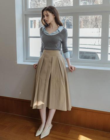 Lautre Elene Beige Flared Skirt