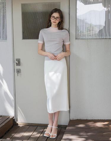 Pencil Long Ivory Skirt