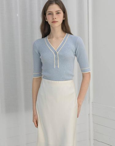 Glow V-neck Blue Knit