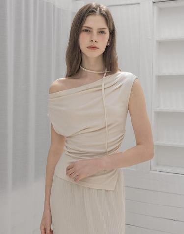 Summer draped Cream T shirts