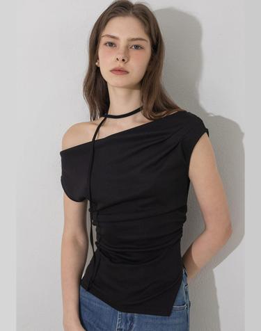 Summer draped Black T shirts